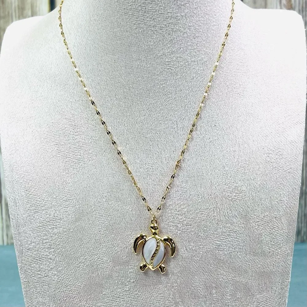 Gold Plated Nautilus Turtle Pendant Necklace - Picture 4 of 6